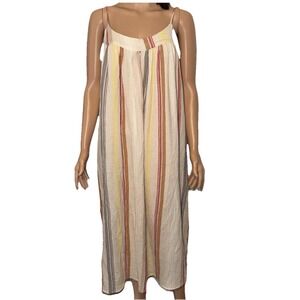 Everly Anthropology Brand Women's Burch Striped Maxi Sundress Oversized Pockets